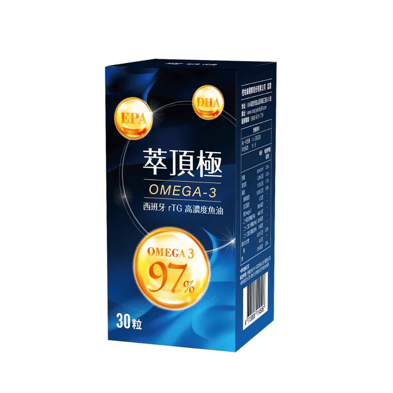  Omega-3 濃度高達 97%，穩定性佳
◾️ 採用 rTG 型式，吸收率優於一般魚油
◾️適合銀髮族照護、上班族／學生族補給